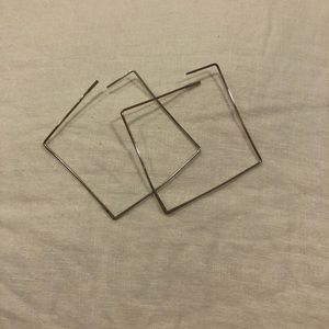 Silver square free people earrings